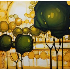 Salman Farooqi, 36 x 36 Inch, Acrylic on Canvas, Landscape Painting, AC-SF-689